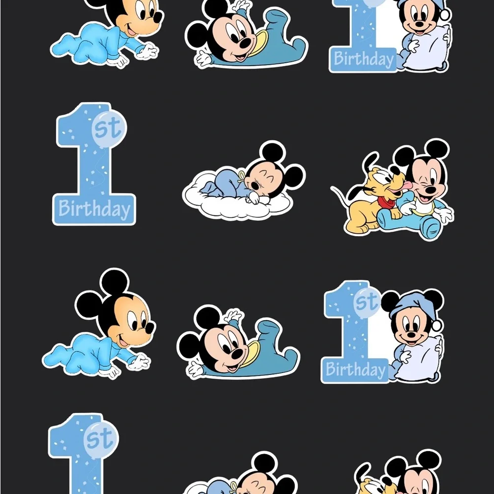 Baby Mickey Mouse Birthday cupcake toppers